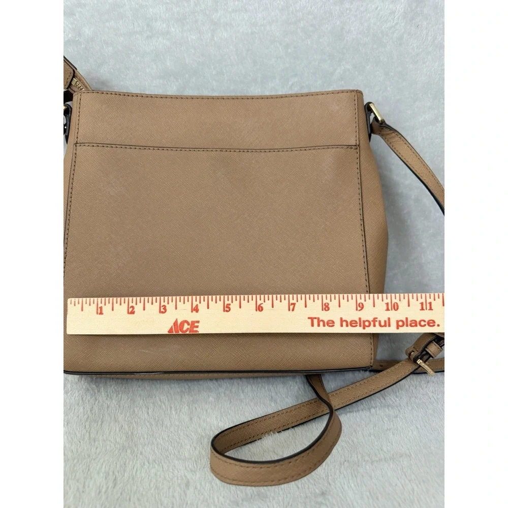 Michael Kors Jet Set Travel Messenger Bag Brown Pebbled Leather Bag Crossbody